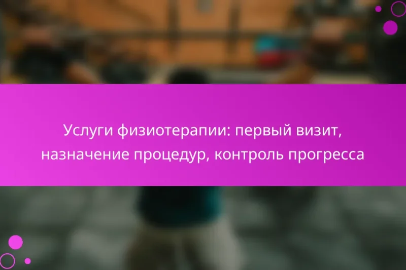 Услуги физиотерапии: первый визит, назначение процедур, контроль прогресса
