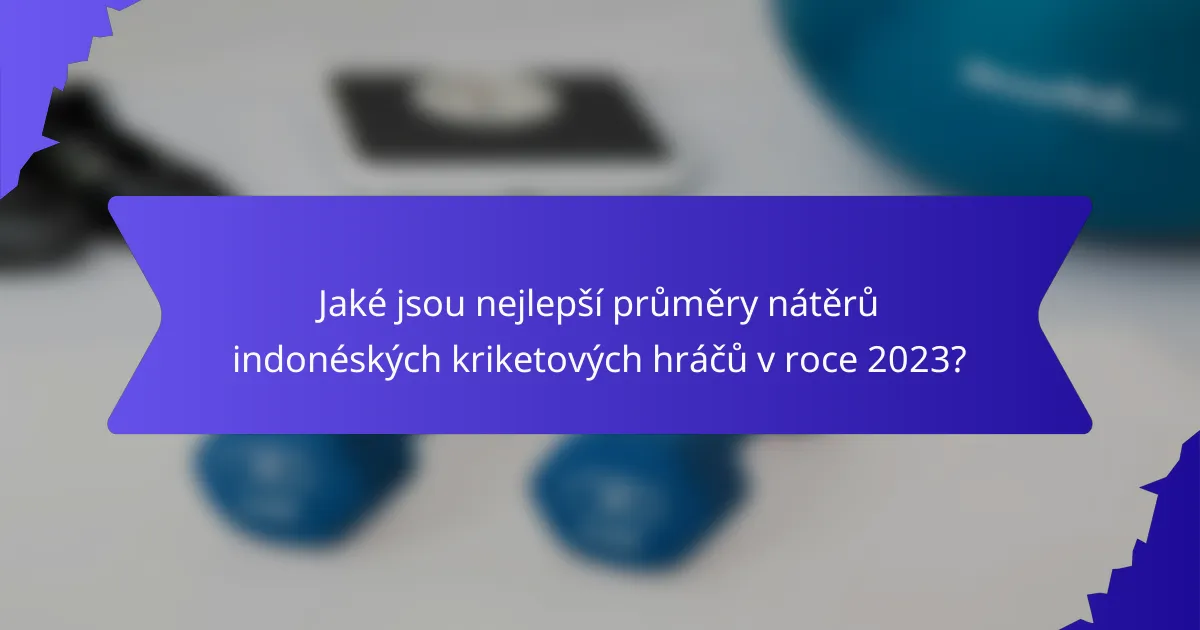 Jaké jsou nejlepší průměry nátěrů indonéských kriketových hráčů v roce 2023?